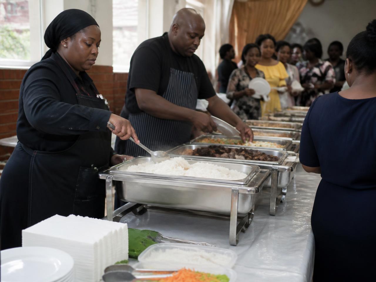 Catering platters prepared and plated for a function